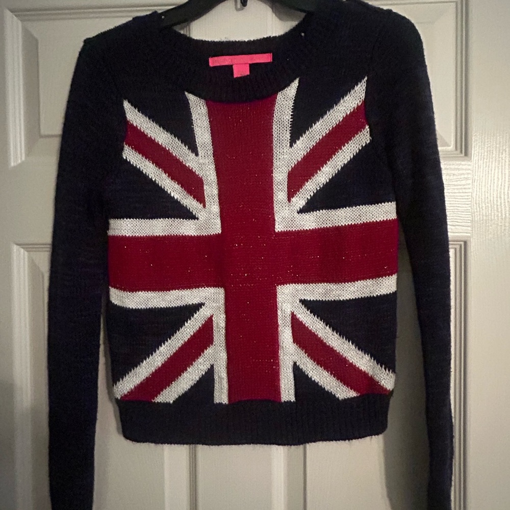 Rebellious One Union Jack Sweater - Navy, Red, White